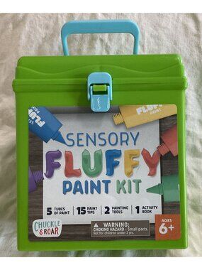 Chuckle & Roar Sensory Fluffy Paint Kit with 5 Colors, Activity Book, Tools, Tip